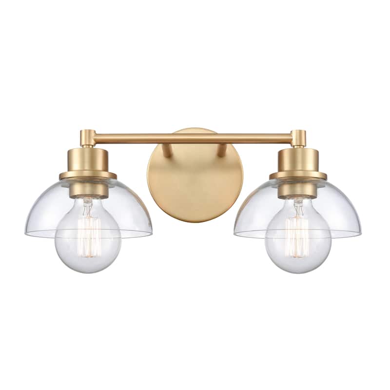 Elk Home Julian Brushed Gold With Glass Shade 2 Light Vanity Light
