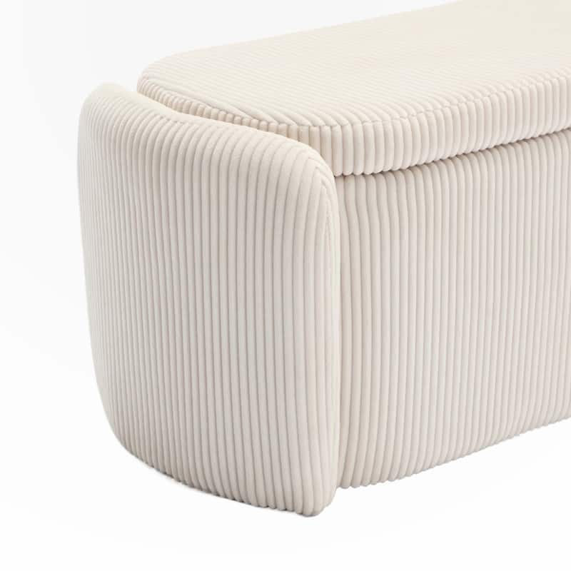 Bedroom Storage Ottoman End Bench with Safety Hinge