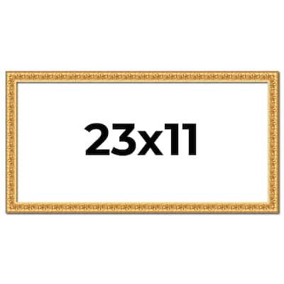 23x11 Frame Gold Real Wood Picture Frame Width 1 inches | Interior