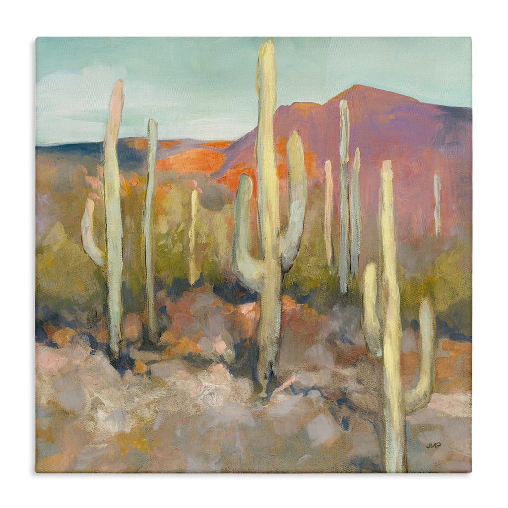 Stupell Cactus Plant Desert Landscape Soft Southwestern Plant Painting Canvas Wall Art - Yellow
