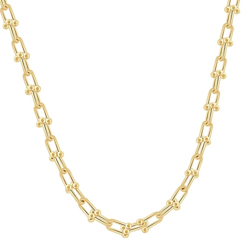 Bliss Diamond Yellow Gold Women's 24" Chain Necklace 26 Grams 7.5mm Thick - Yellow - 18 Inch - White