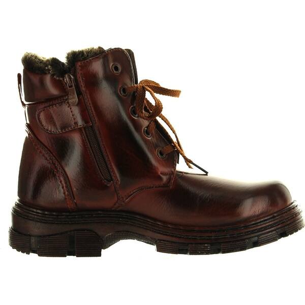Shop Mens Winter Boots Ankle Fashion Lace Up Fur Full Lined Side