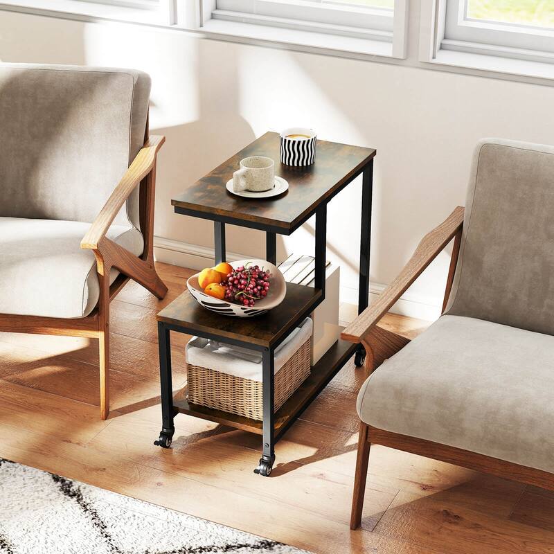 Costway 1/2 PCS Modern G-Shaped End Table Home 3-Tier Side Table with - See Details