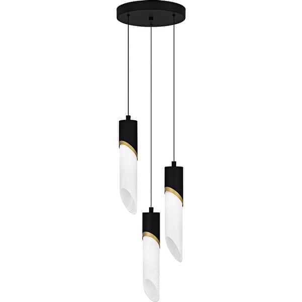 slide 2 of 9, Alys 3-Light Integrated LED Matte Black Pendant