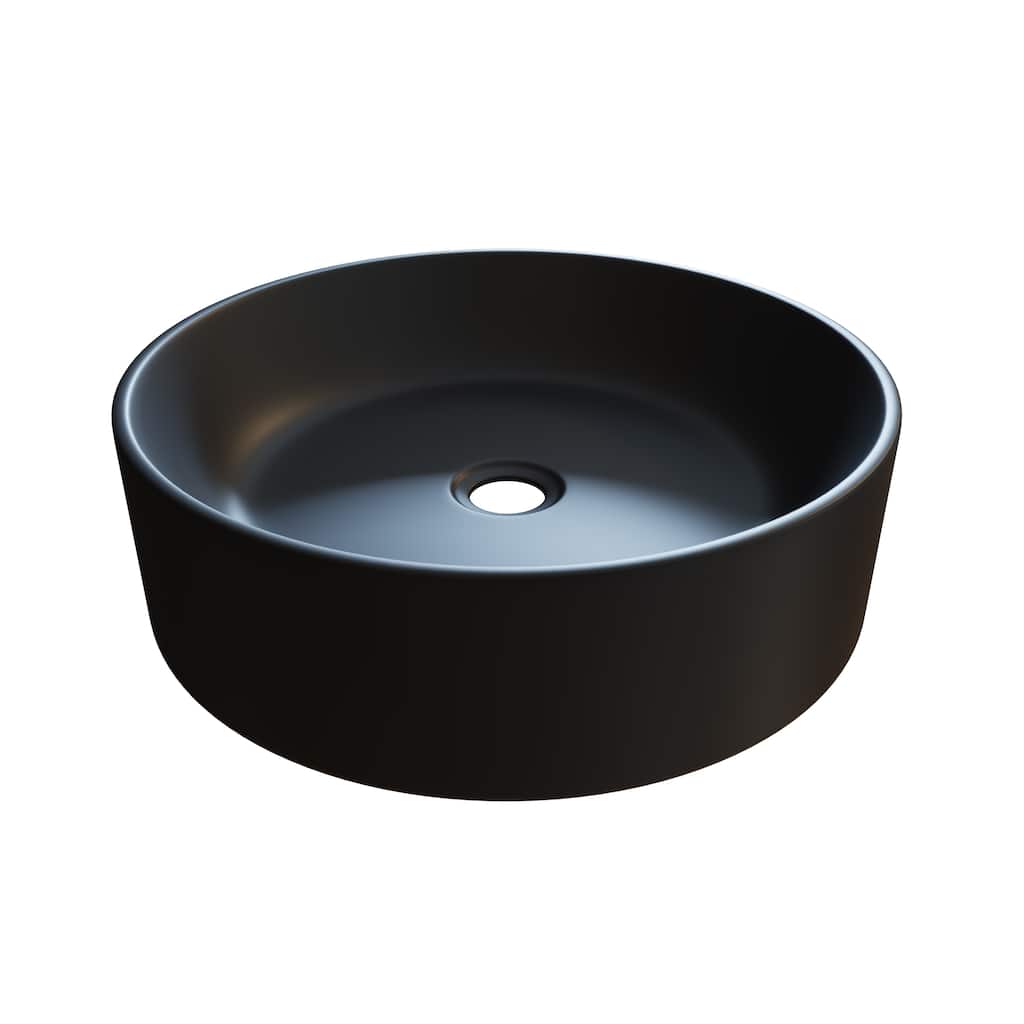 Tucana Bench Mount Ceramic Round Vessel Bathroom Sink