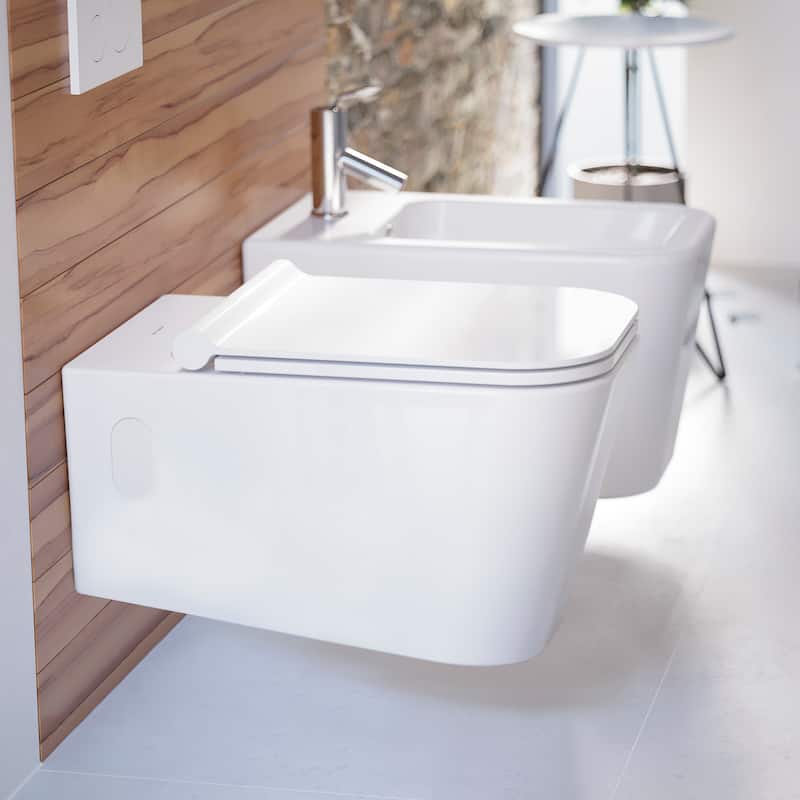 Swiss Madison Bastille Wall-Hung Toilet Bowl Only in Matte Black - 22.5" x 14.0" x 14.0"