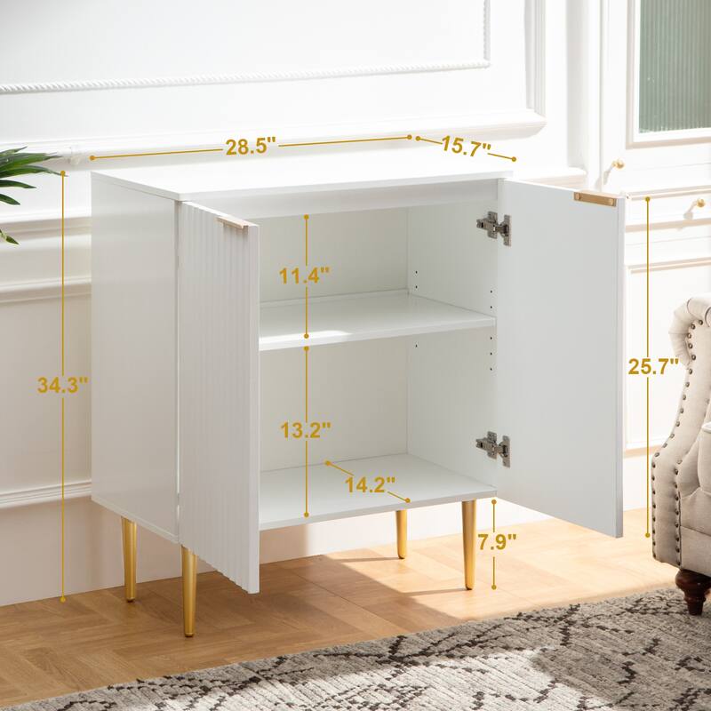 SICOTAS Sideboard Buffet Cabinet Set of 2 with Adjustable Shelves - N/A