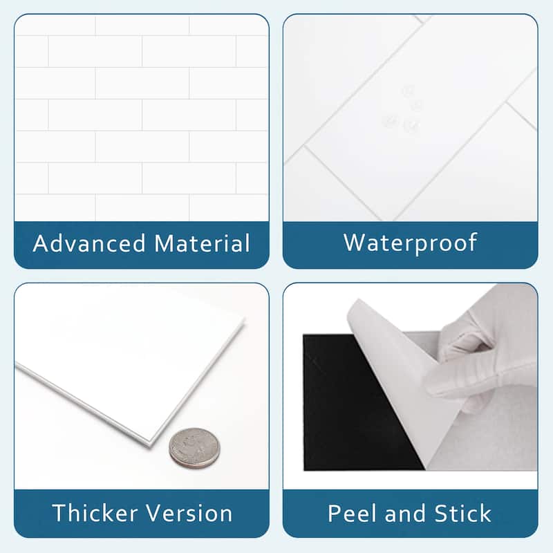 12"×4" Stone Composite Rectangular Mosaic Tile(30pcs)