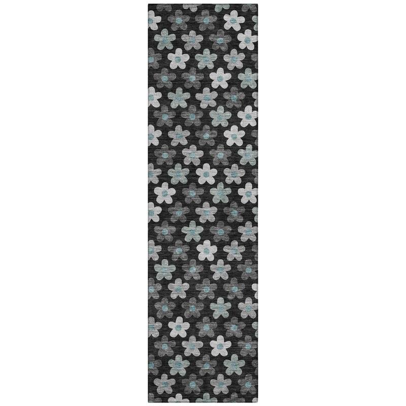 Machine Washable Indoor/ Outdoor Floral Kechi Chantille Rug