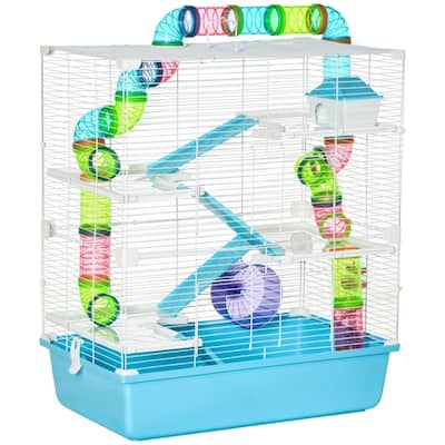 5-Tier Hamster Rat House with Includes Food Bowl and Water Fountain - 23.25" L x 14.25" W x 27.25" H