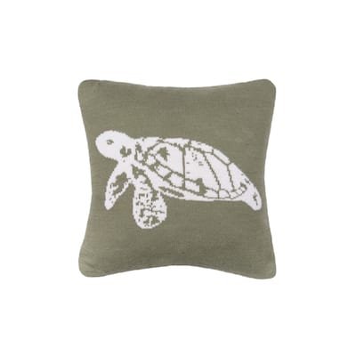 Turtle Knitted Throw Pillow