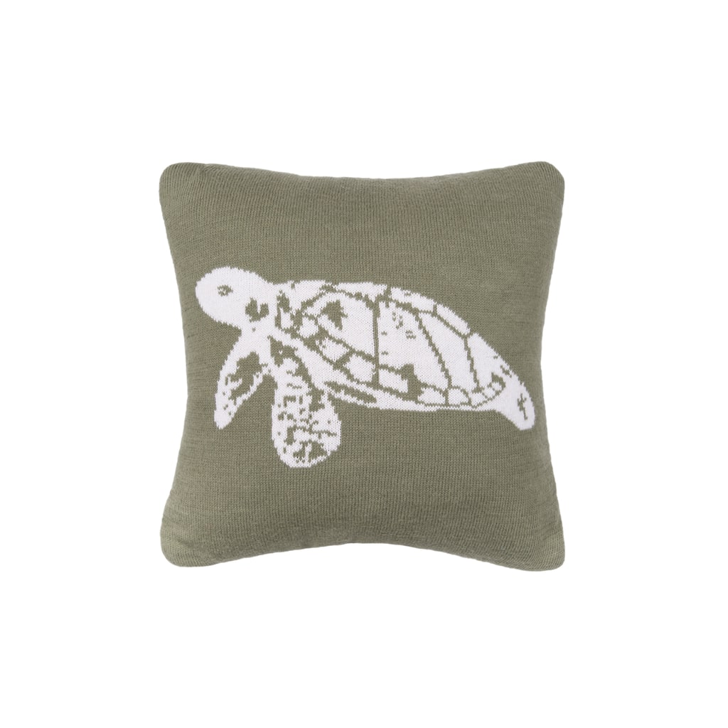 Turtle Knitted Throw Pillow