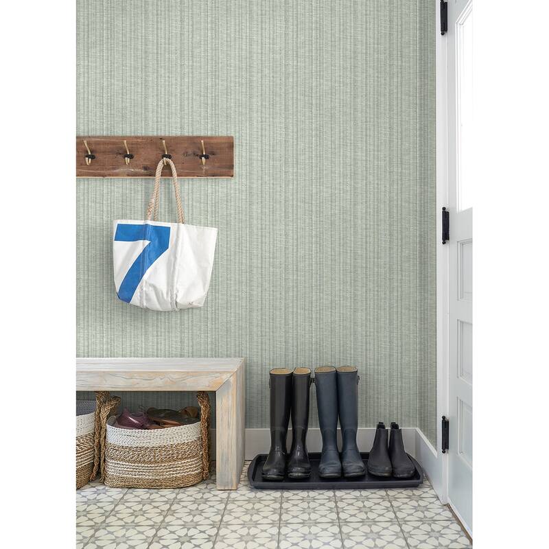 A-Street Prints Simon Green Woven Texture Wallpaper