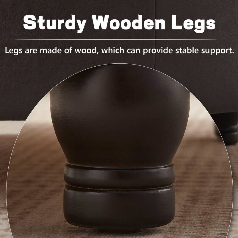 Tufted Round Storage Ottoman, Faux Leather