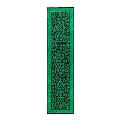 Contemporary Overdyed Wool Hand Knotted Runner - 2' 6" x 10' 4"