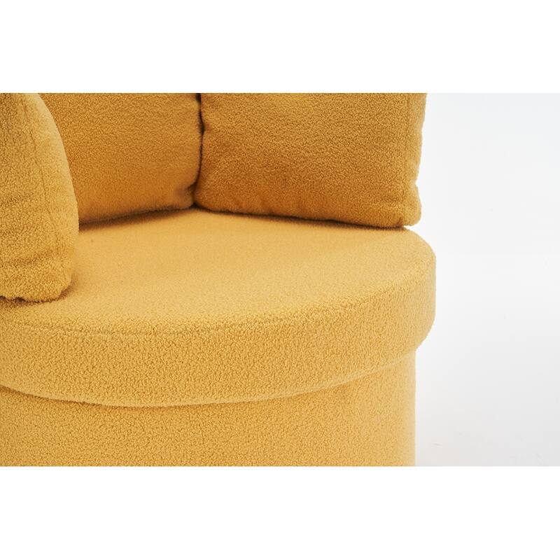 Teddy Fabric Swivel And Storage Chair