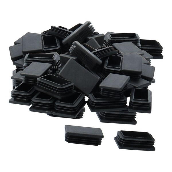 50pcs 50 x 30mm Plastic Rectangle Ribbed Tube Insert End Cover Pad Furniture Chair Table Desk Feet Floor Protector