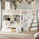 preview thumbnail 1 of 22, Elegant Twin over Full Bunk Bed with Desk, Drawers and Shelves White