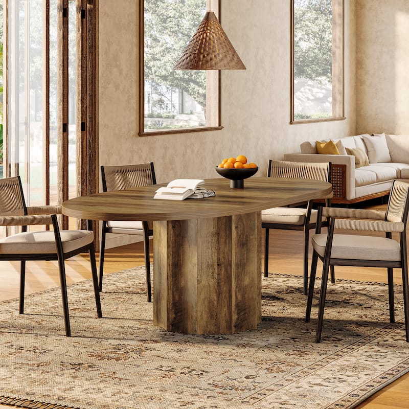 Oval Dining Table, Kitchen Table for Living Room, Dinner Reception Room