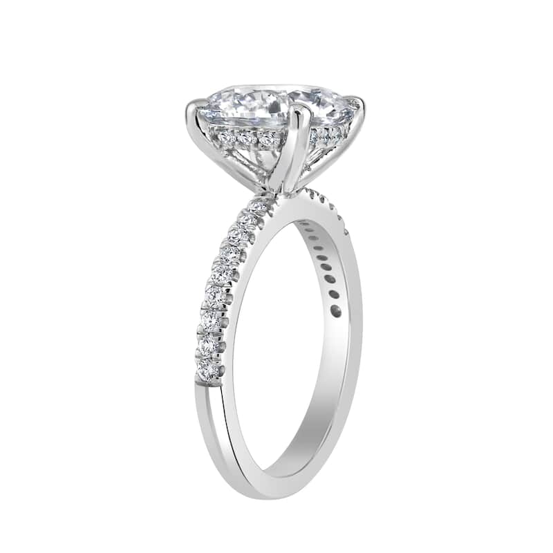Auriya 14k-White Gold Lab Grown Oval Hidden-Halo Diamond Engagement Ring 2.25 ct. tw. (E-F VS)