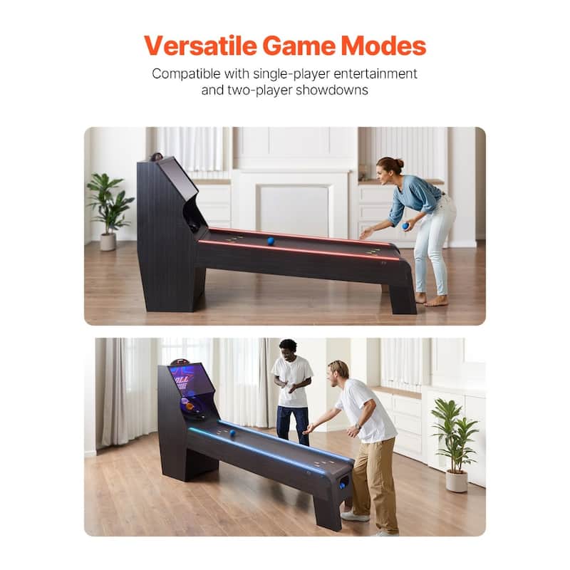 9 Feet Roll and LED Electronic Score Arcade Game Table with 4 Balls Ideal for Party and Holiday - 107 x 24.4 x 60.6 in