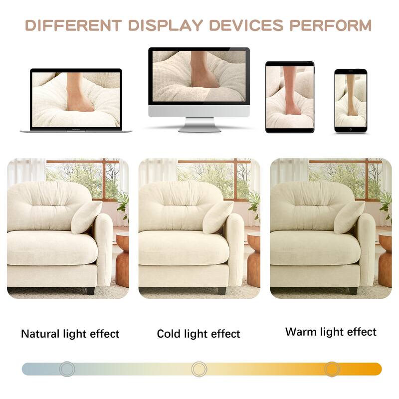 140" Oversized Modular Sofa, 4 Seater Large Sectional Couches for Living Room, Tufted Chenille Deep Seat Couch for Apartment