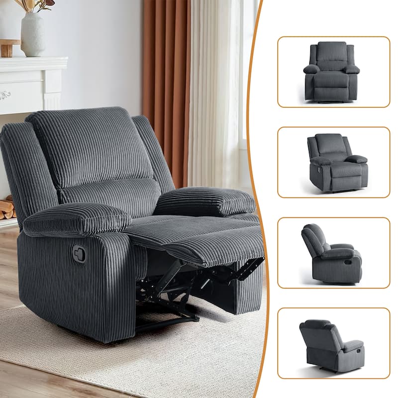 Corduroy Adjustable Recliner Chair Sofa for Living Room