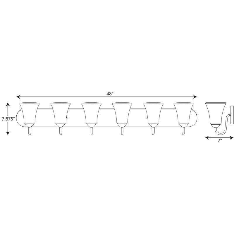 Progress Lighting Classic 6 Light 48" Wide Bathroom Vanity Light
