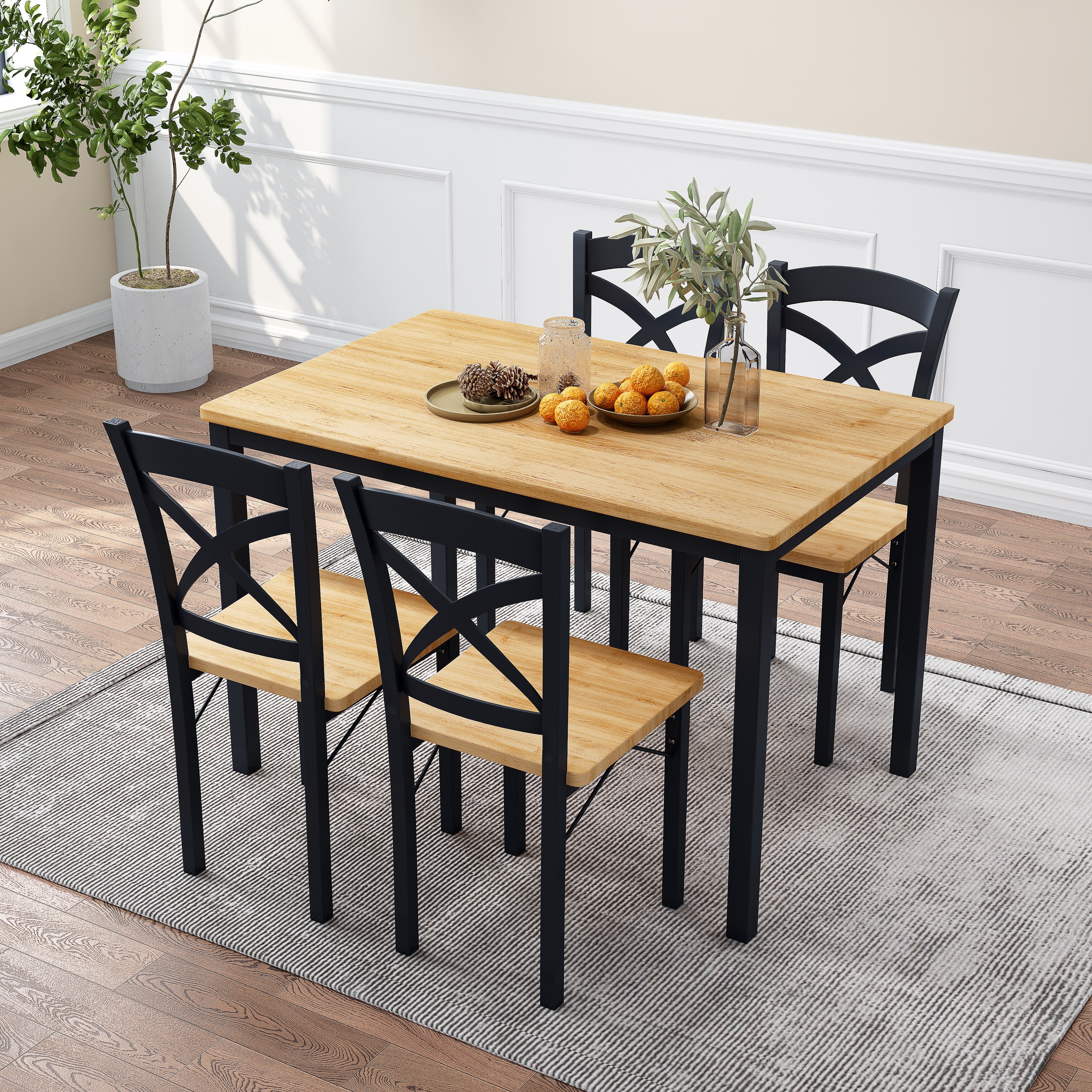 Dining table designs discount 4 seater steel