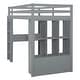 preview thumbnail 16 of 18, Twin Size Eye-catching Design Loft Bed with large shelves, writing desk and LED Light, Maximum Storage Space, White