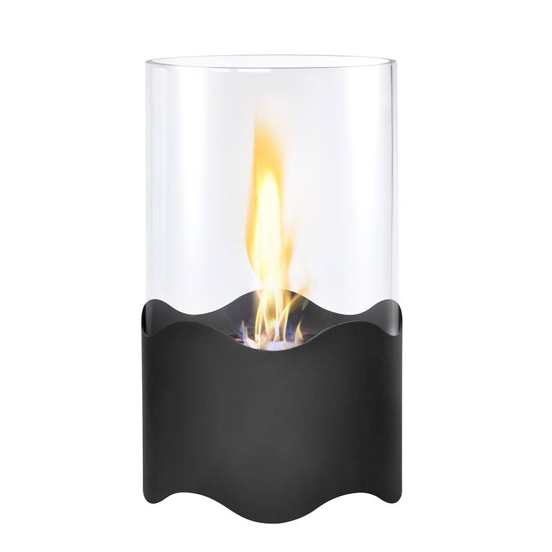 Portable Table Top Fire Pit Burner Heater Black - Black