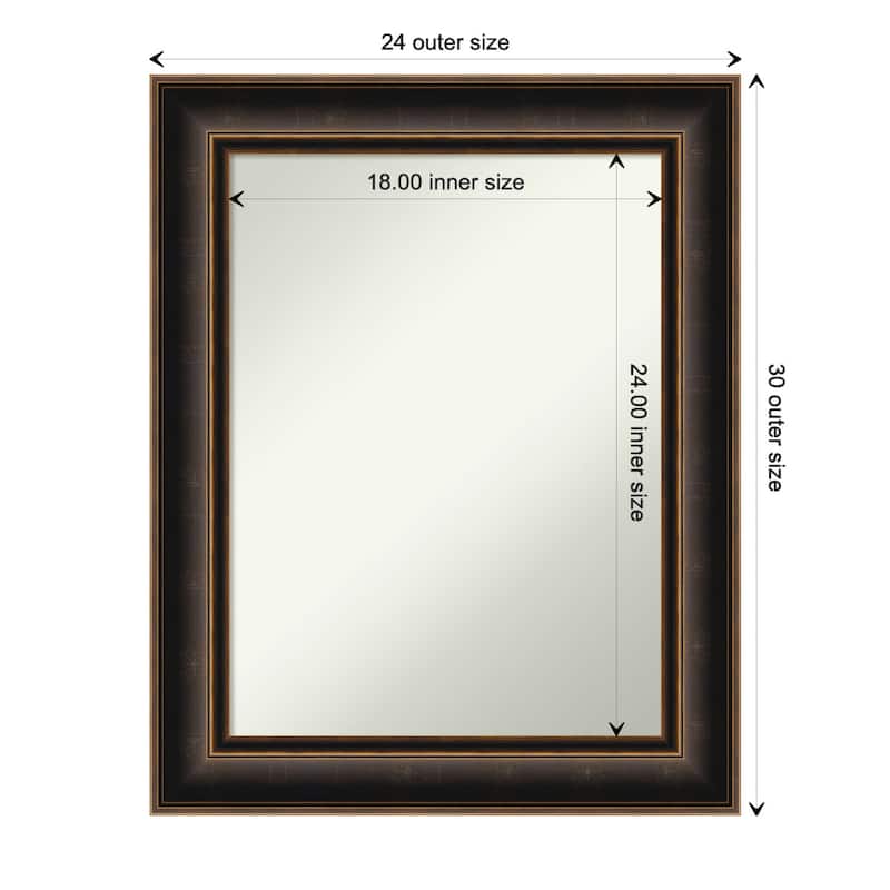 Villa Oil Rubbed Bronze Non-Beveled Wood Framed Wall Mirror - Villa Oil Rubbed Bronze - Glass Size 18x24