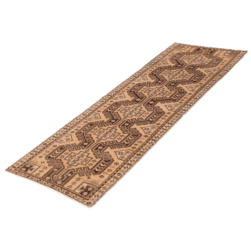 ECARPETGALLERY Hand-knotted Antalya Vintage Beige Wool Rug - 3'5 x 9'8