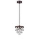 preview thumbnail 5 of 8, Shiroh Antique Copper 1-Light 5-Tier Hanging Crystals Pendant Light