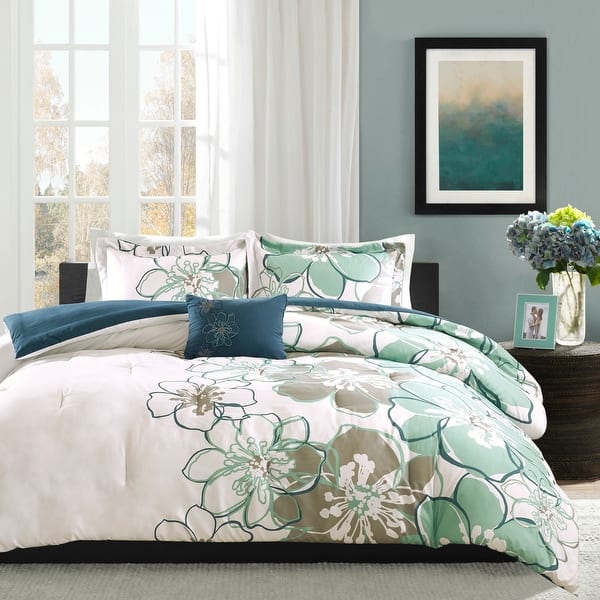 Skylar Blue Grey Printed Comforter Set By Mi Zone Overstock 12899131