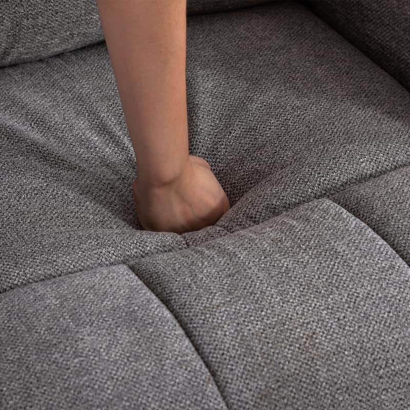 Manual Recliner Massage and Heating Chair Sofa with 2 Cup Holders Breathable Fabric