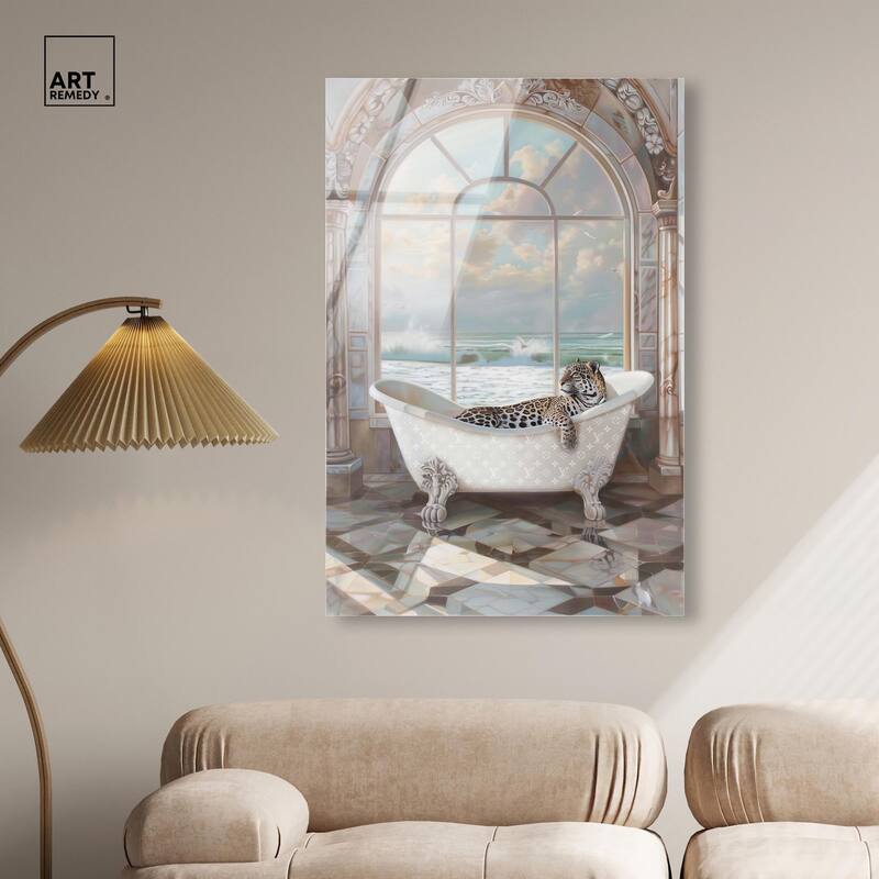 Jaguar Arch Bathroom Glam Acrylic by Art Remedy, Ready to Hang
