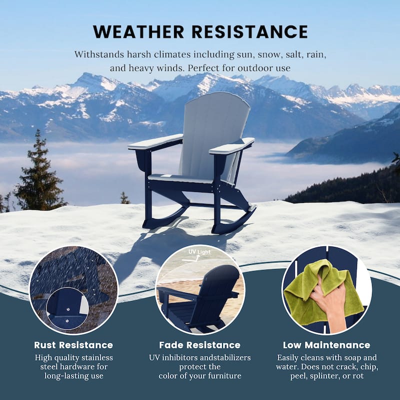Polytrends Laguna Hdpe All Weather Outdoor Patio Rocking Chair