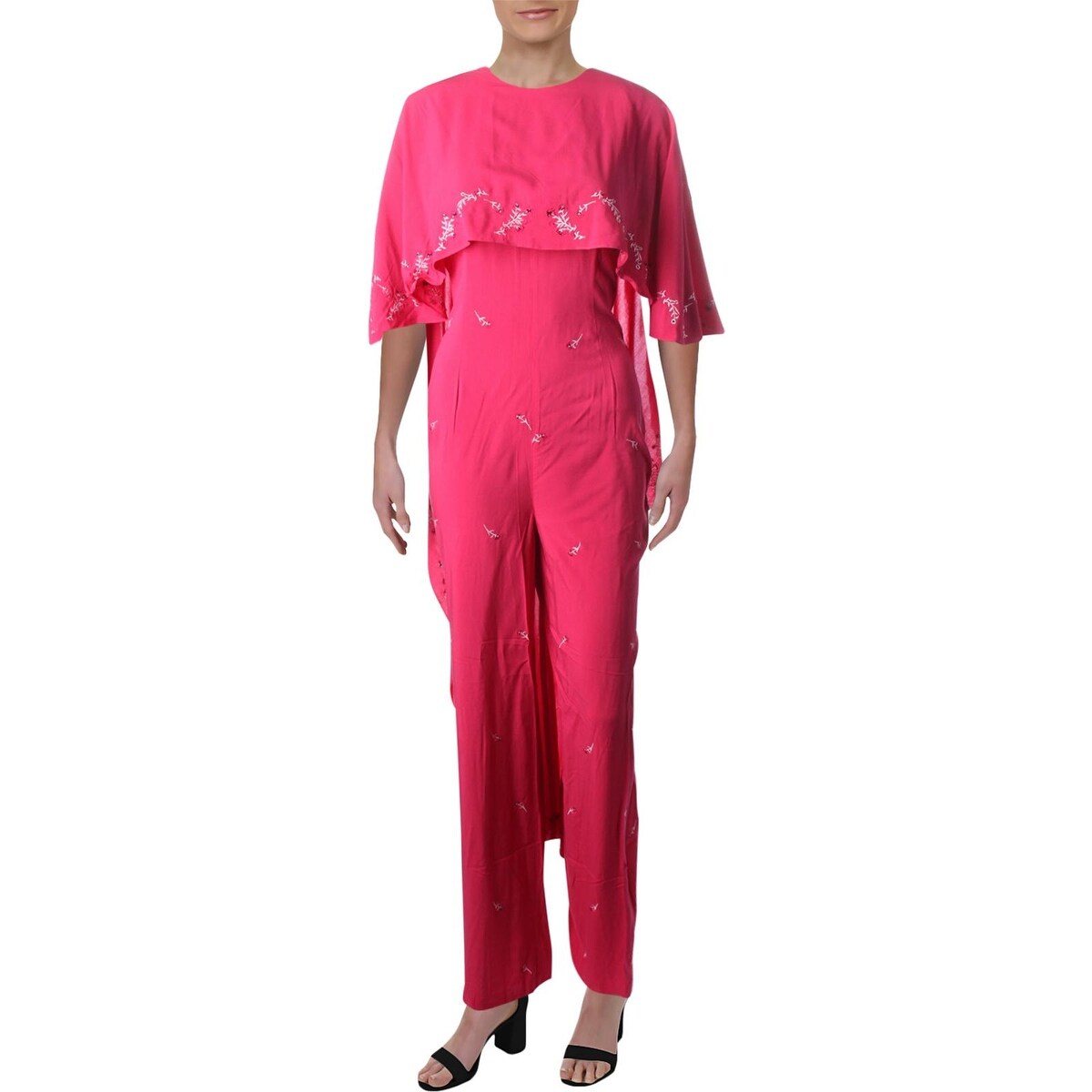 Shop Juicy Couture Black Label Womens Jumpsuit Capelet Wide Leg