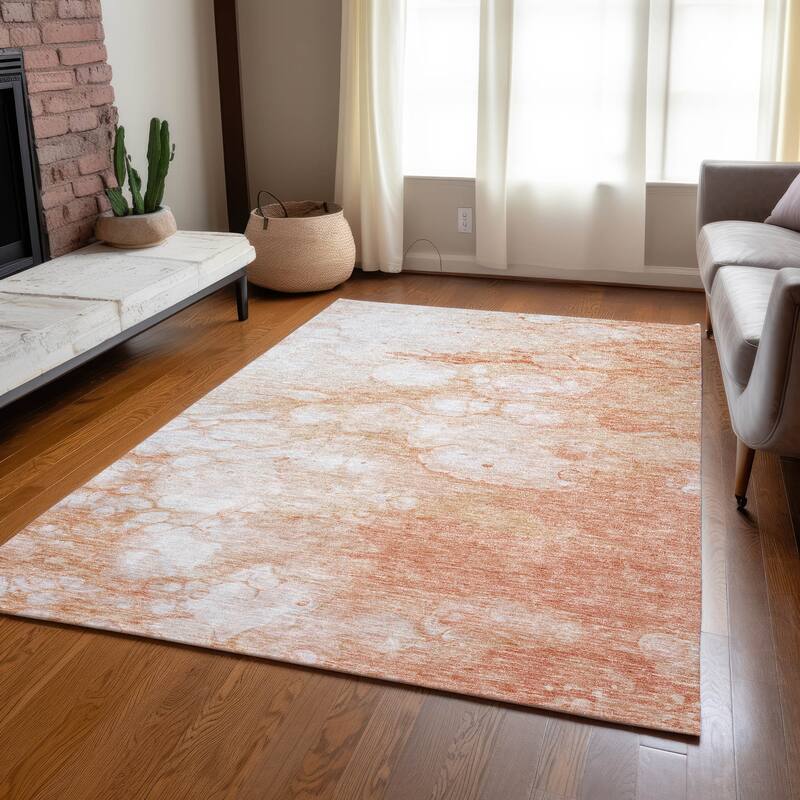 Machine Washable Indoor/ Outdoor Chantille Abstract Modern Rug