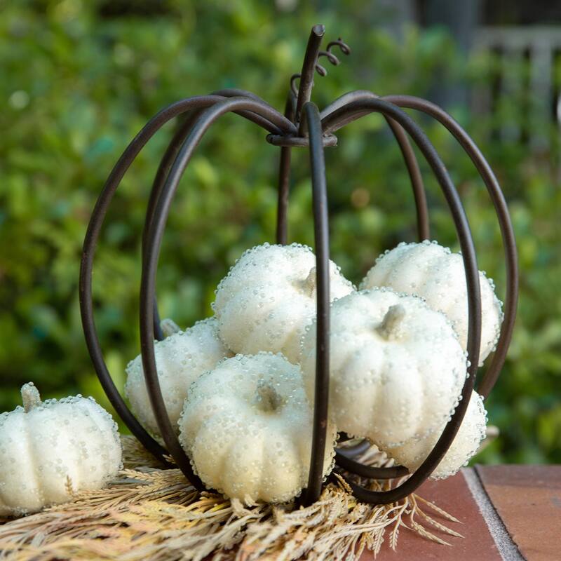 8 PCS Beaded Pumpkins