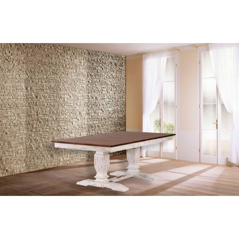 Double Transitional Base Dining Table - N/A