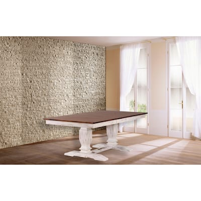 Double Transitional Base Dining Table - N/A