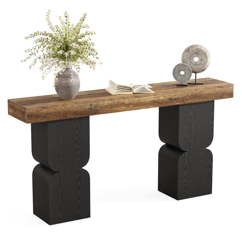 63" Wood Console Sofa Tables Behind Couch for Living Room Entryway