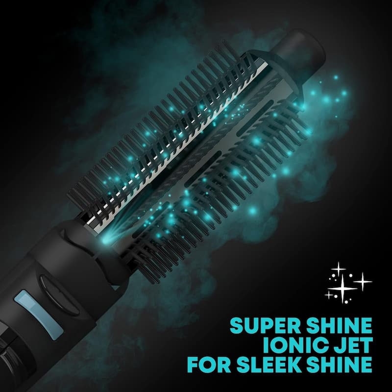 Revamp Progloss Airstyle 6-in-1 Hair Dryer Brush & Multi Styler with Ceramic Barrel and Progloss Oils, Auto-Off & 9' Swivel Cord