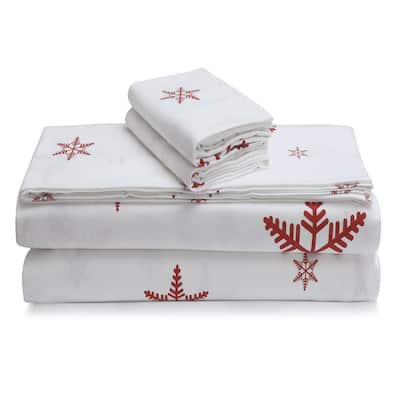 Portuguese Printed Cotton Flannel Extra Deep Pocket Sheet Set