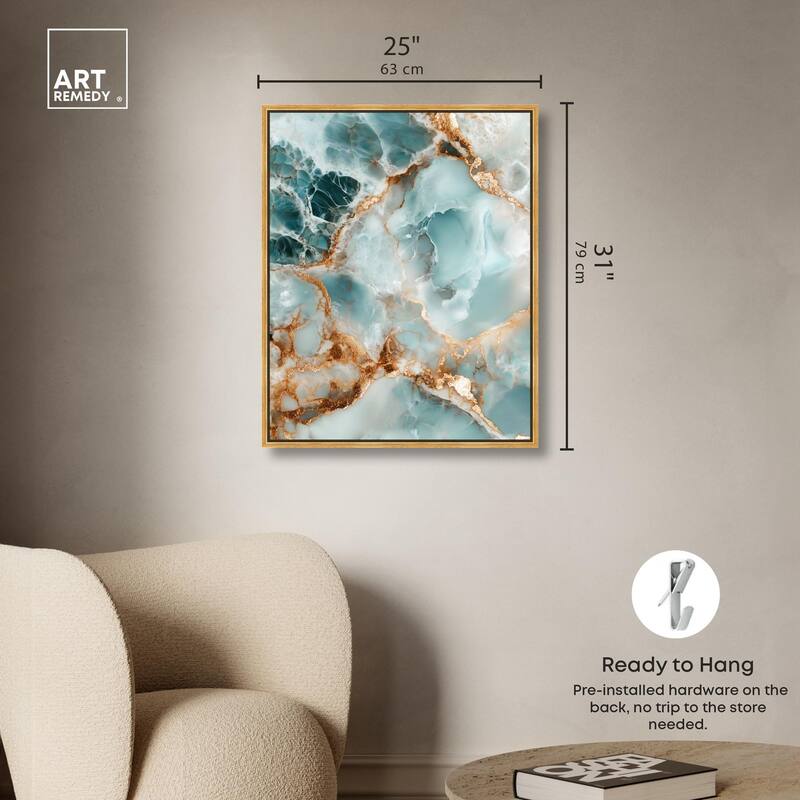 Teal Marble Majesty Canvas by Art Remedy