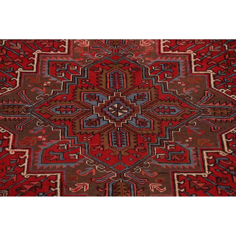 Geometric Heriz Persian Area Rug Wool Handmade Living Room Carpet - 7'8" x 10'8"