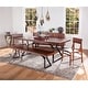 preview thumbnail 9 of 7, Nottingham 90-Inch Acacia Wood Dining Bench in Walnut Finish