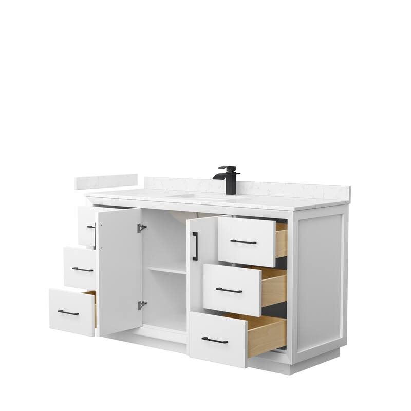 Strada 60-Inch Single Vanity Set, Cultured Marble Top